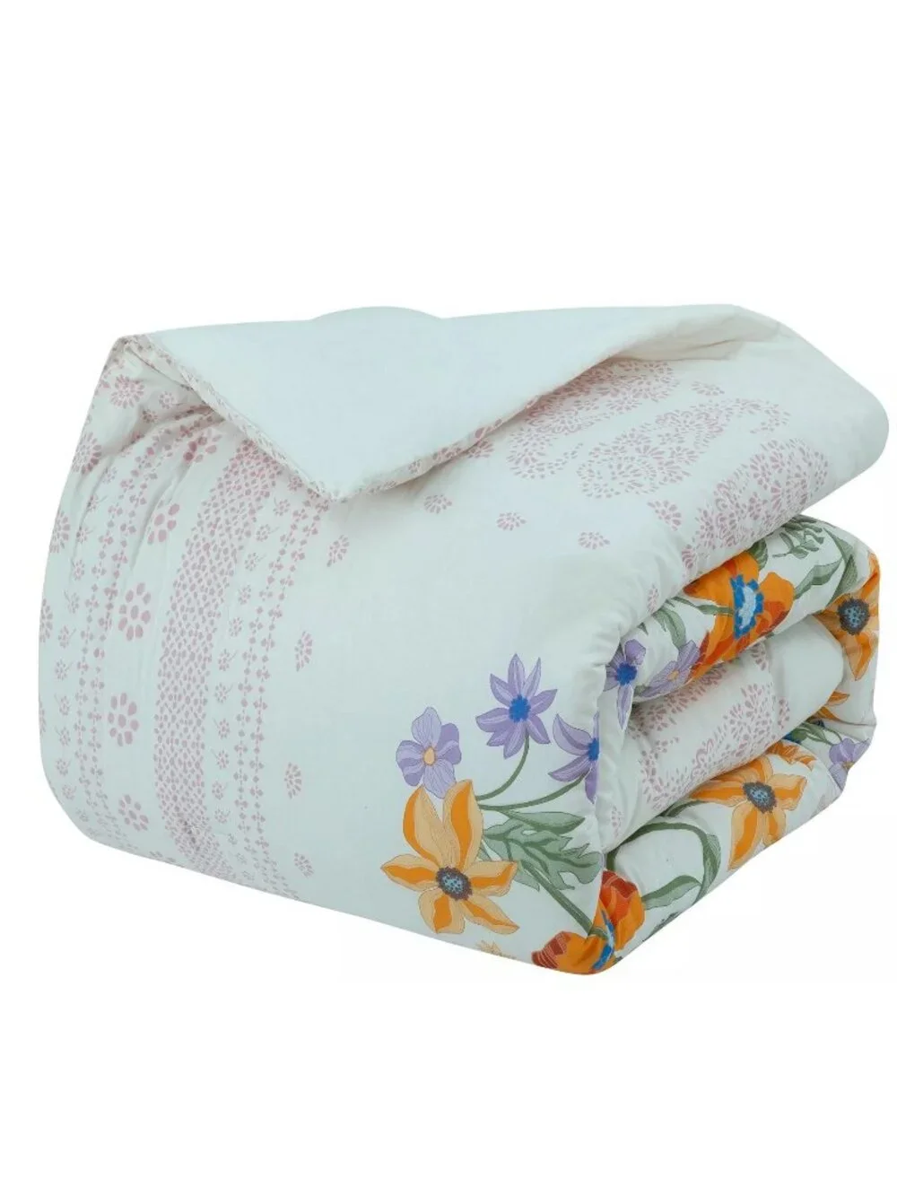 new 2-pc IVORY Wild Sage Julianna Floral Reversible Twin /Twin XL Comforter Set